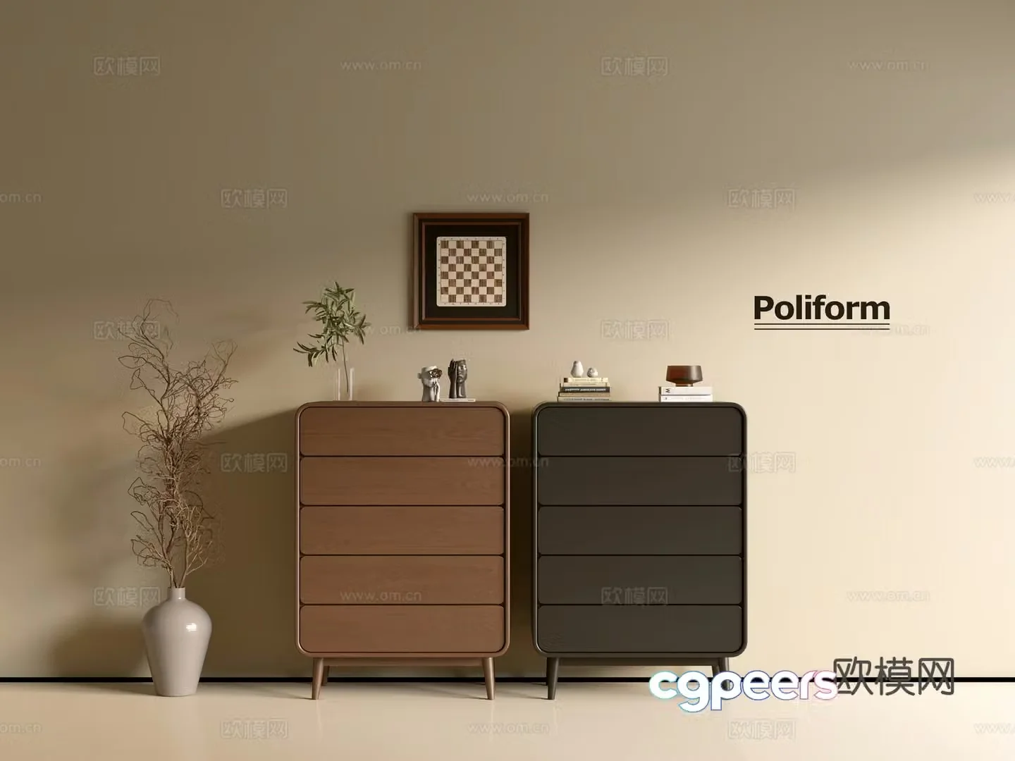 Modern wood grain cabinet ins wind minimalist wind cabinet whole cabinet sideboard balcony cabinet storage 3D model