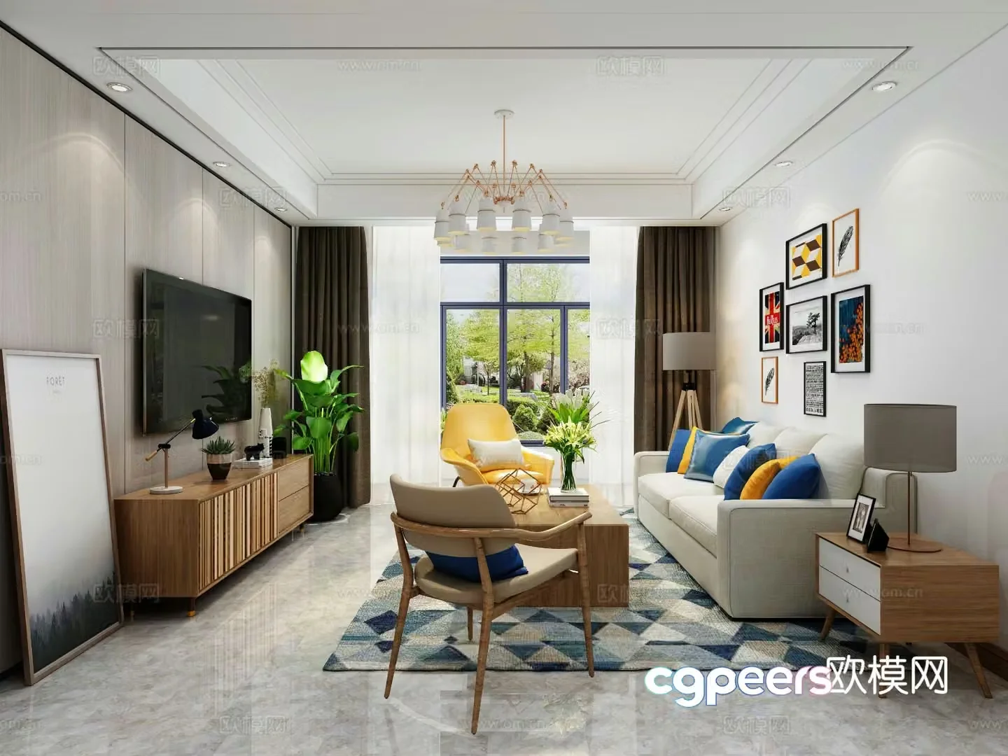 Modern living room 3d model