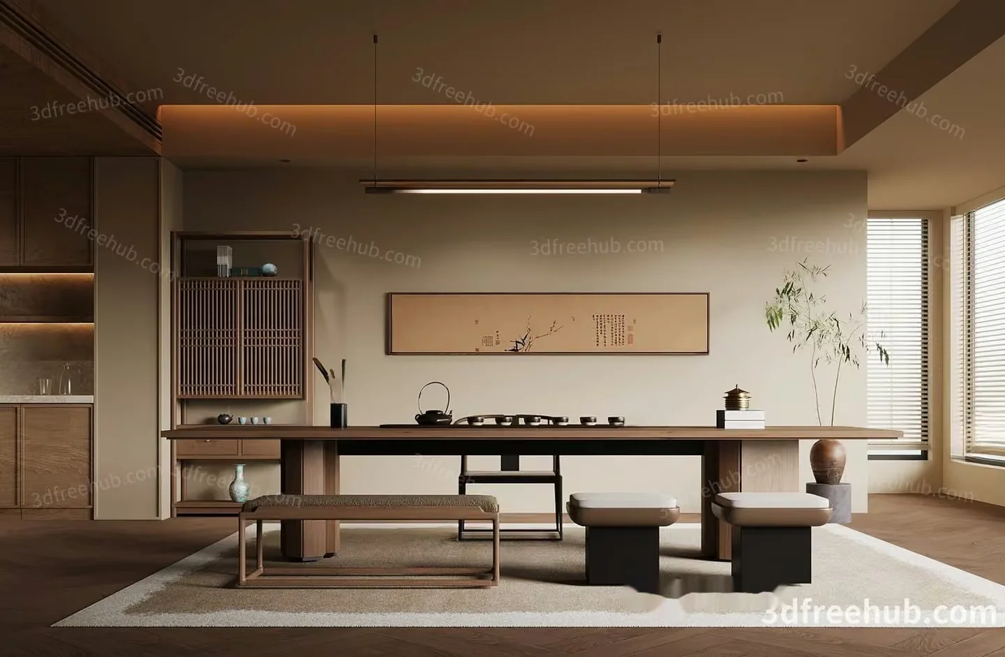 Modern Living Room 3D Model – 21177 – VRAY Render