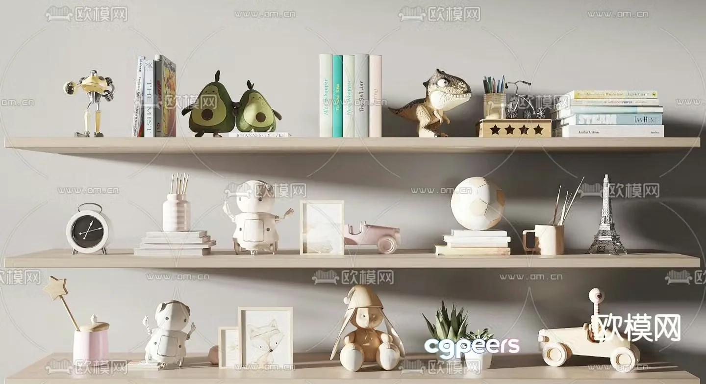 Modern books toys children’s ornaments 3d model