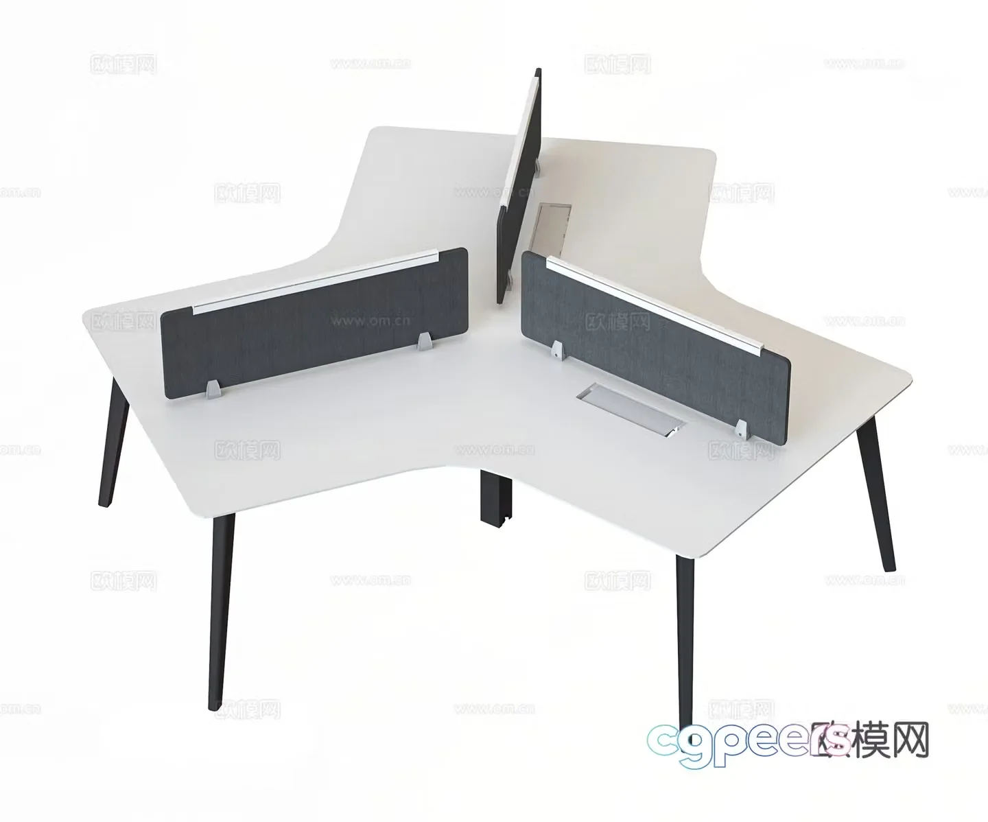 Modern office desk staff desk staff position screen card Y-shaped work station office desk station 3d model
