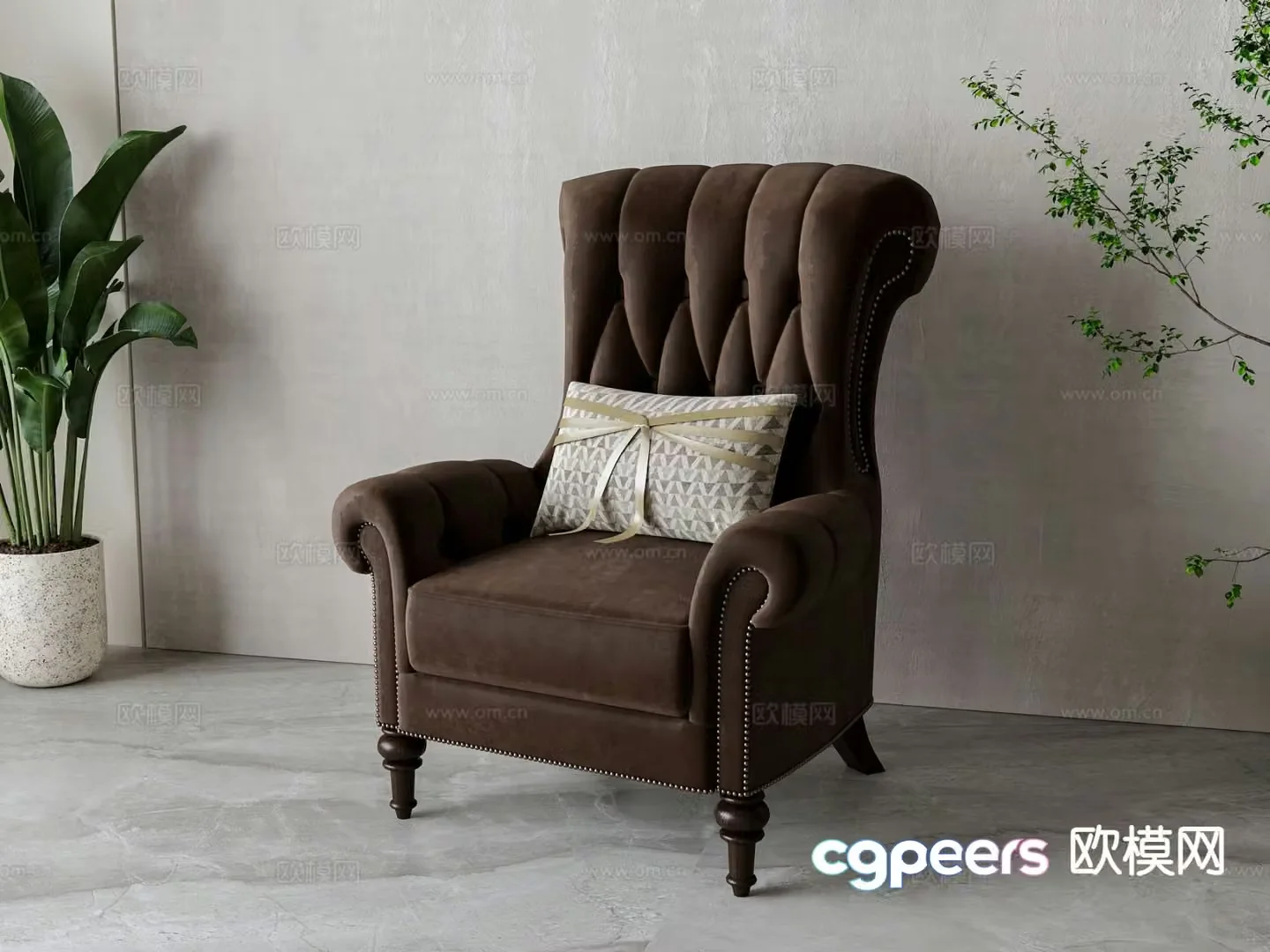 American leisure chair 3d model