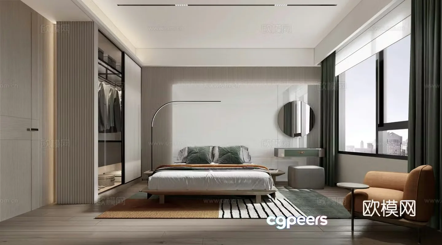 Modern bedroom master bedroom 3d model