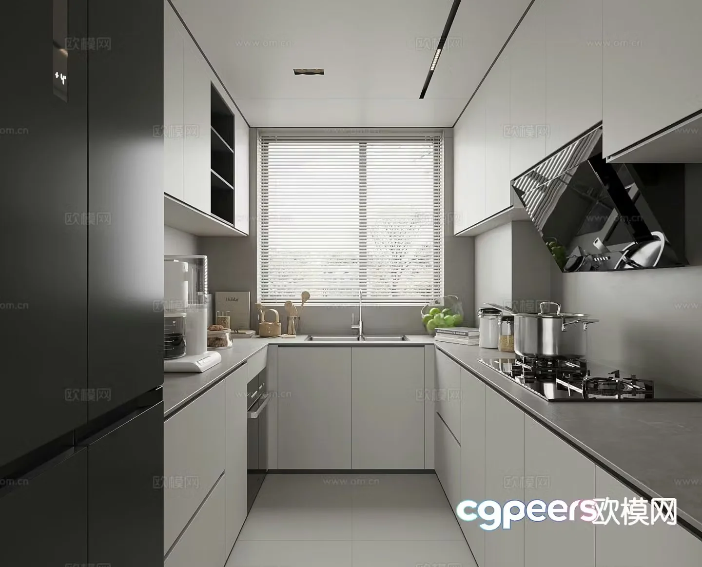 modern kitchen cabinet 3d model