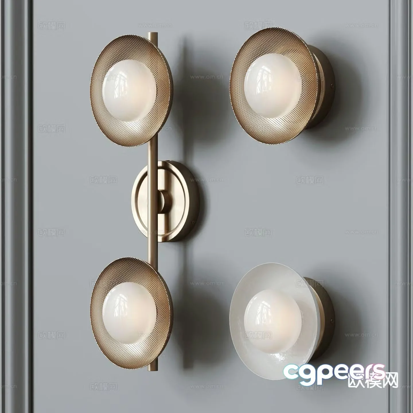 Medieval style spherical wall lamp 3D model