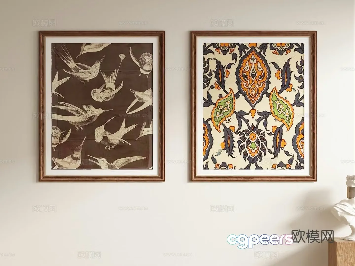 Medieval style retro hanging painting decorative painting 3D model