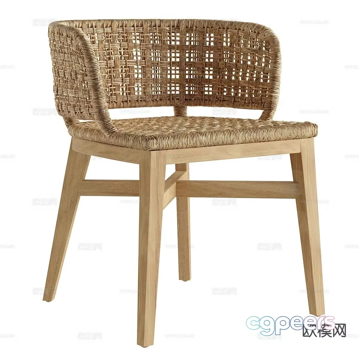 Modern single chair dining chair 3d model