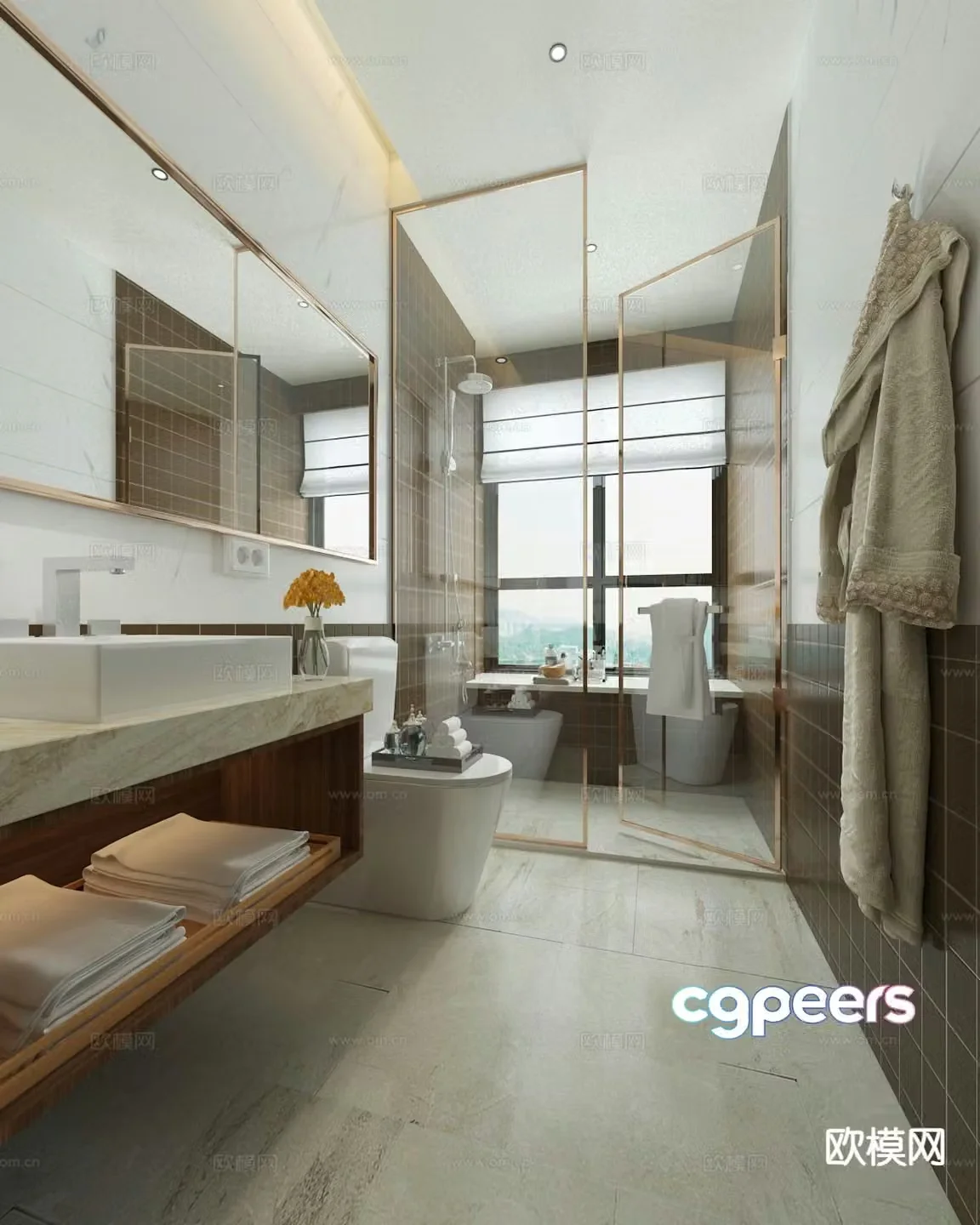 Modern bathroom bathroom toilet 3d model