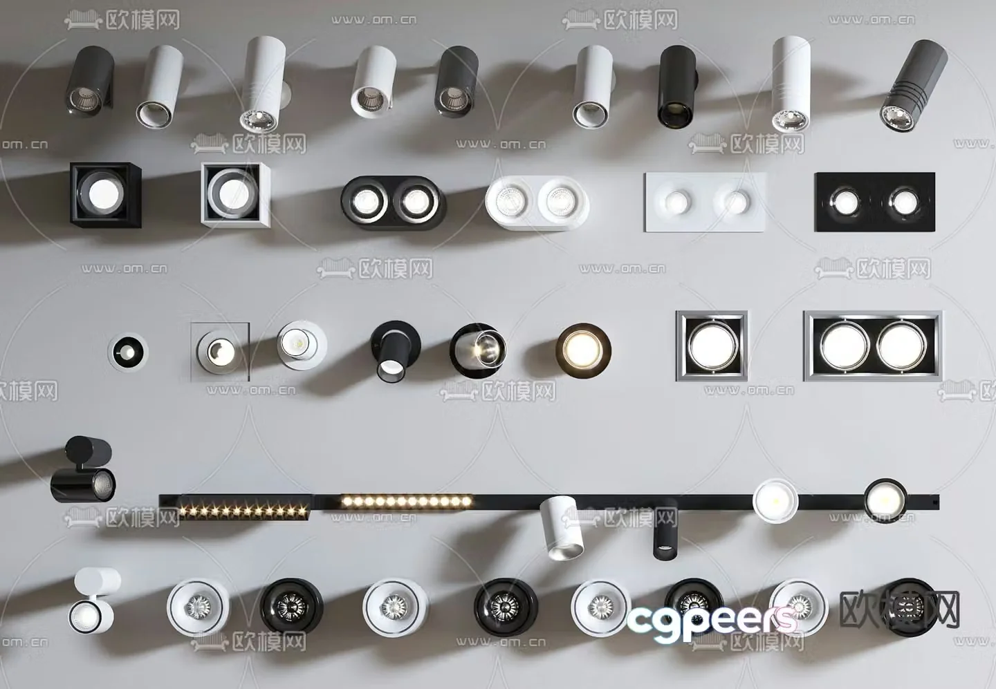 Downlight spotlight magnetic track spotlight 3d model