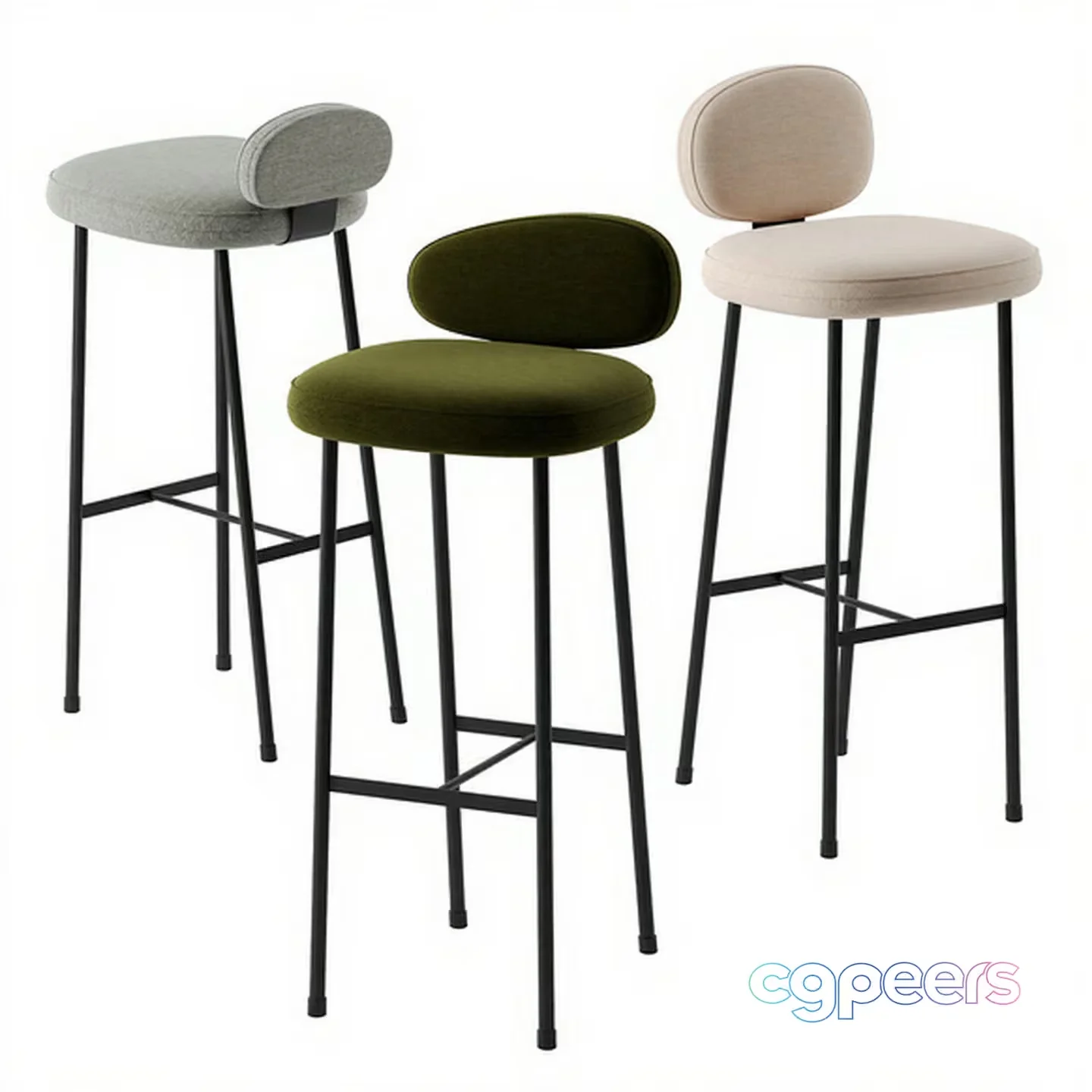 Three Bar Stools 3D Model – 13160 – CORONA Render