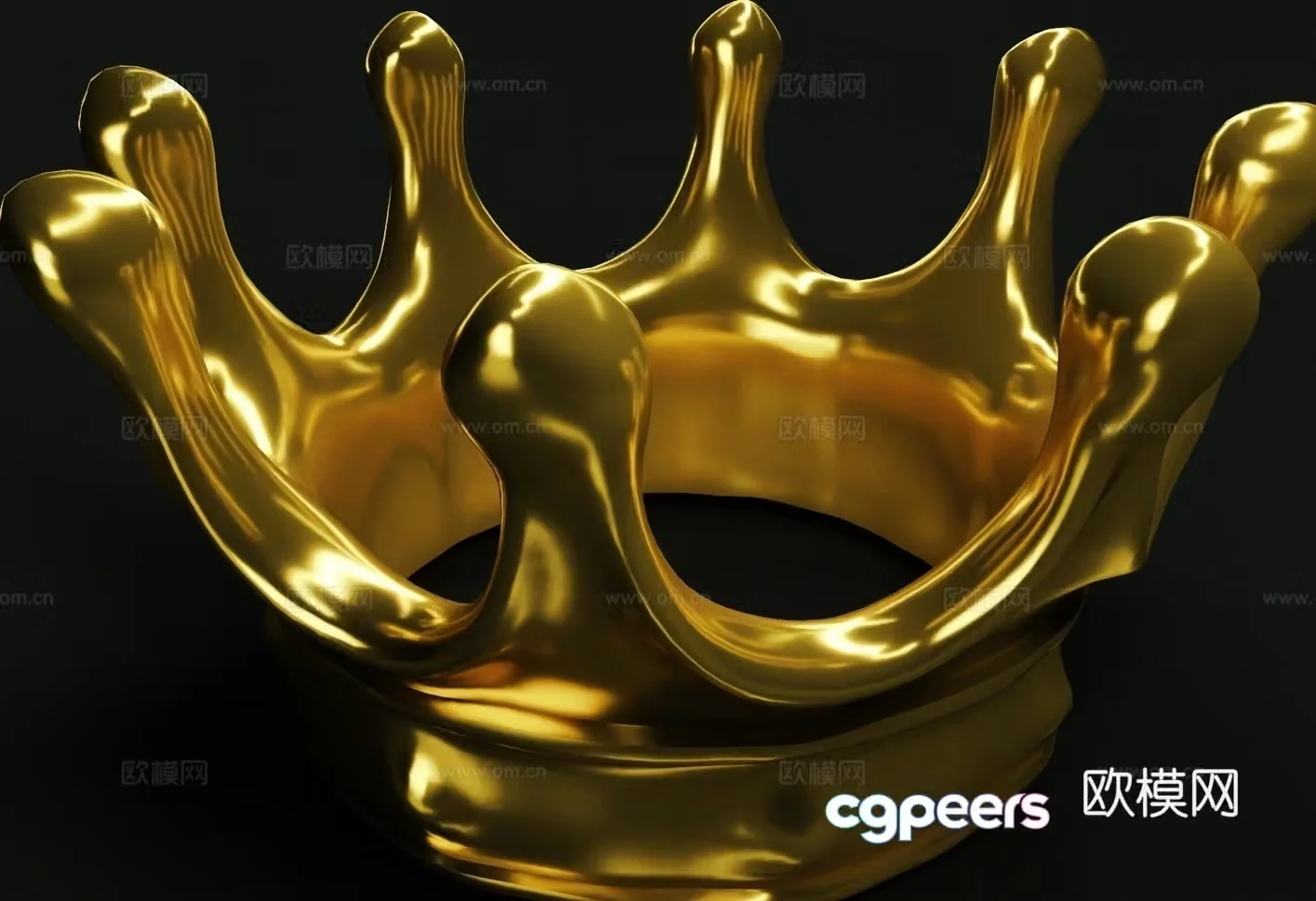 water drop crown crown splash liquid 3d model