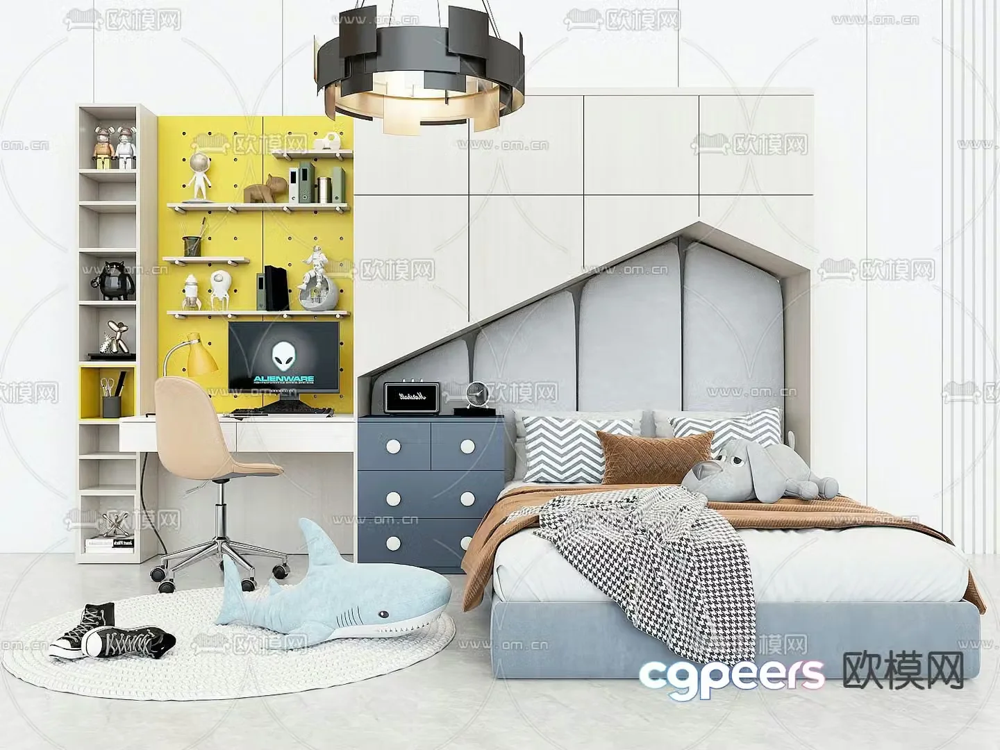 Modern children’s bed 3d model