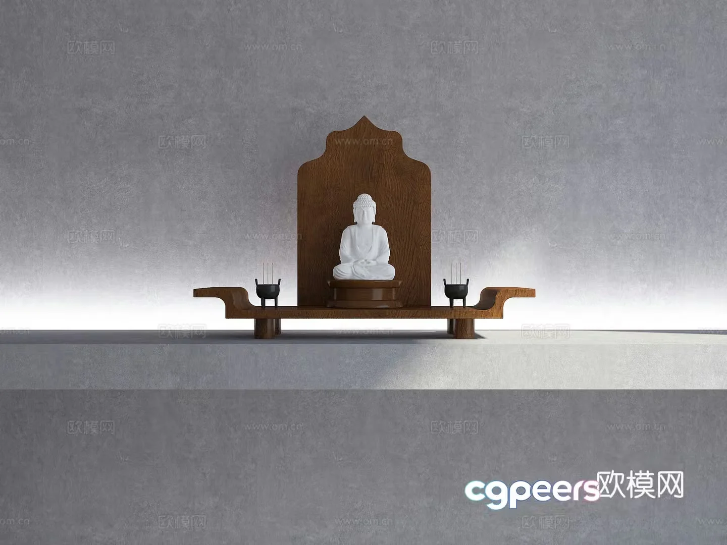 Chinese style Buddhist niche 3D model