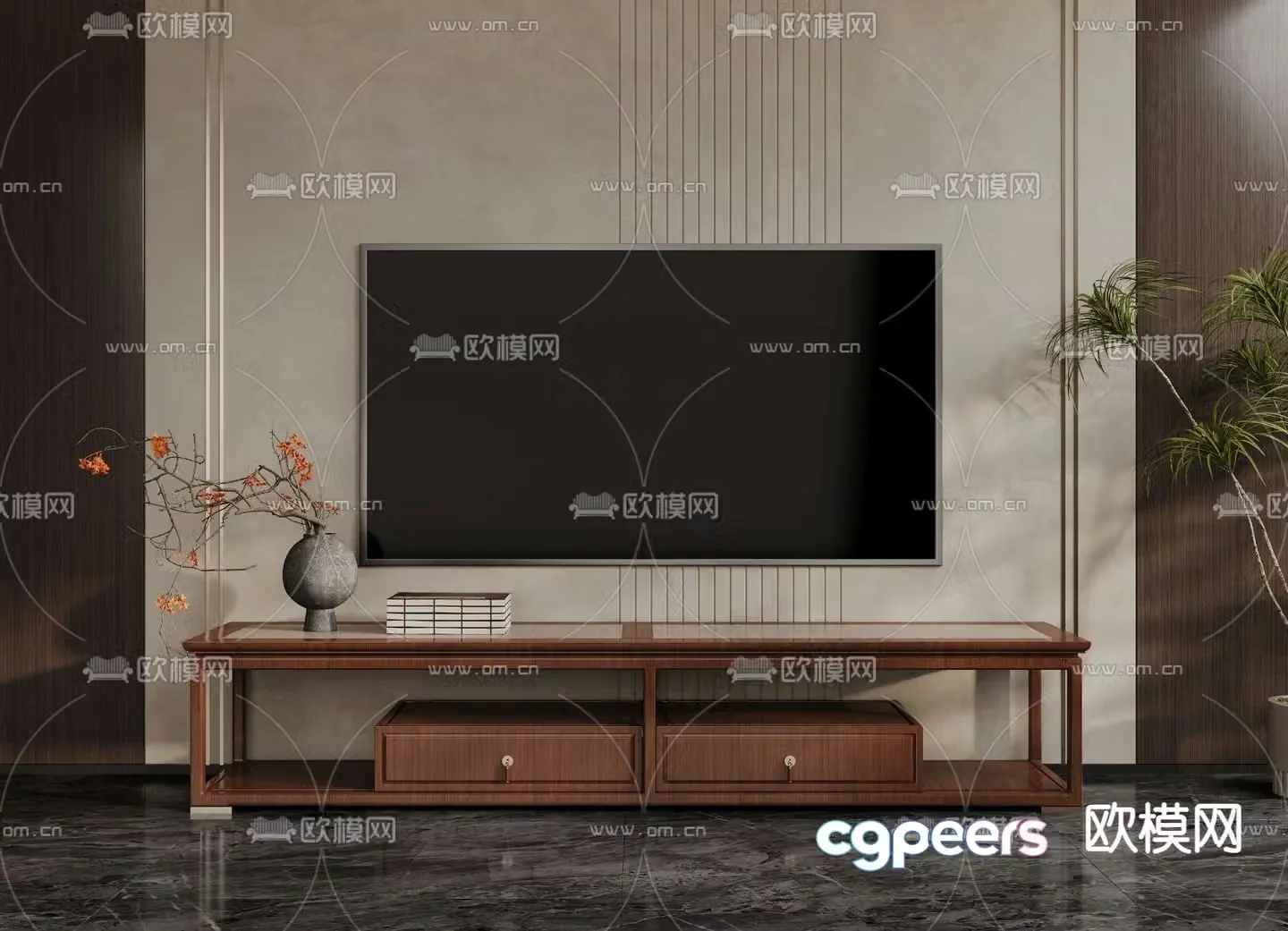 New Chinese style TV cabinet 3d model