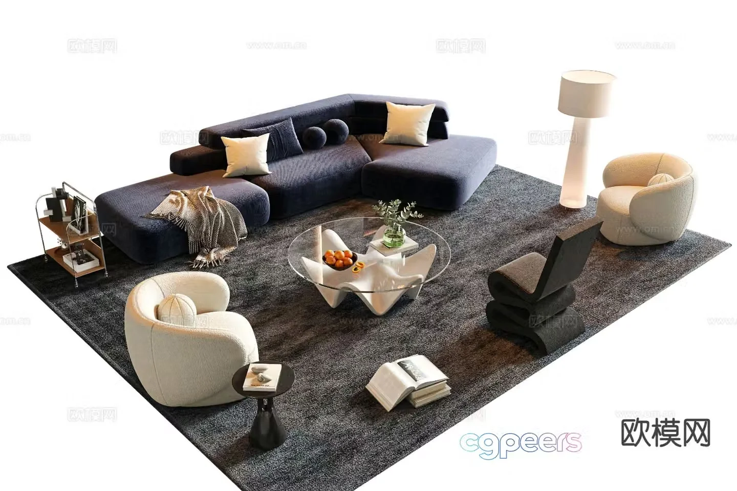Italian sofa combination 3d model