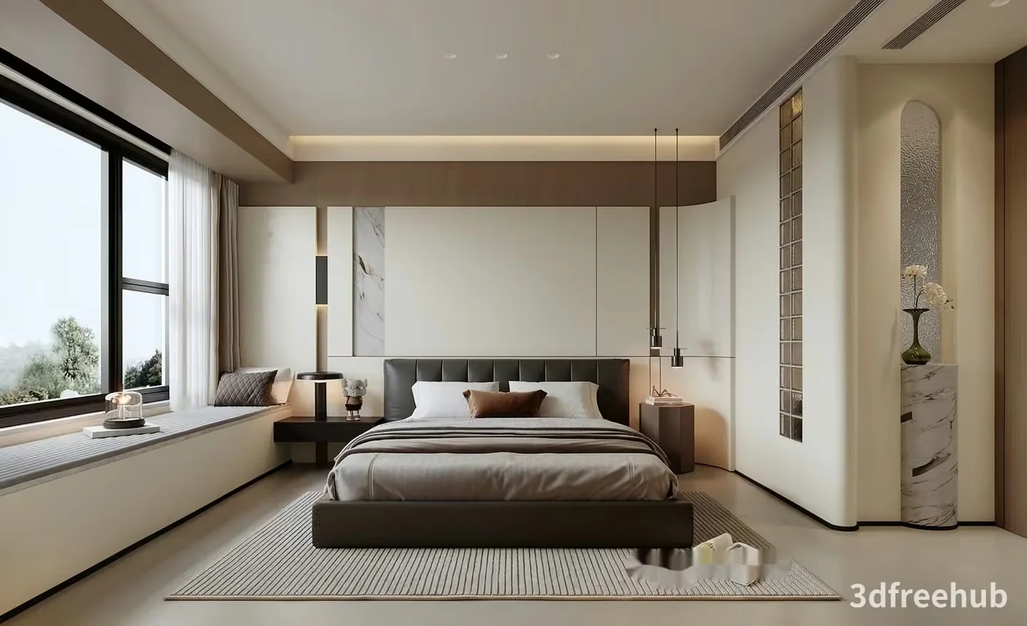 Cozy Modern Bedroom 3D Model – 19416 – VRAY Render