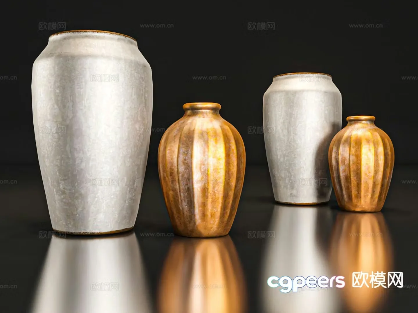 Wabi-sabi pottery vase 3d model