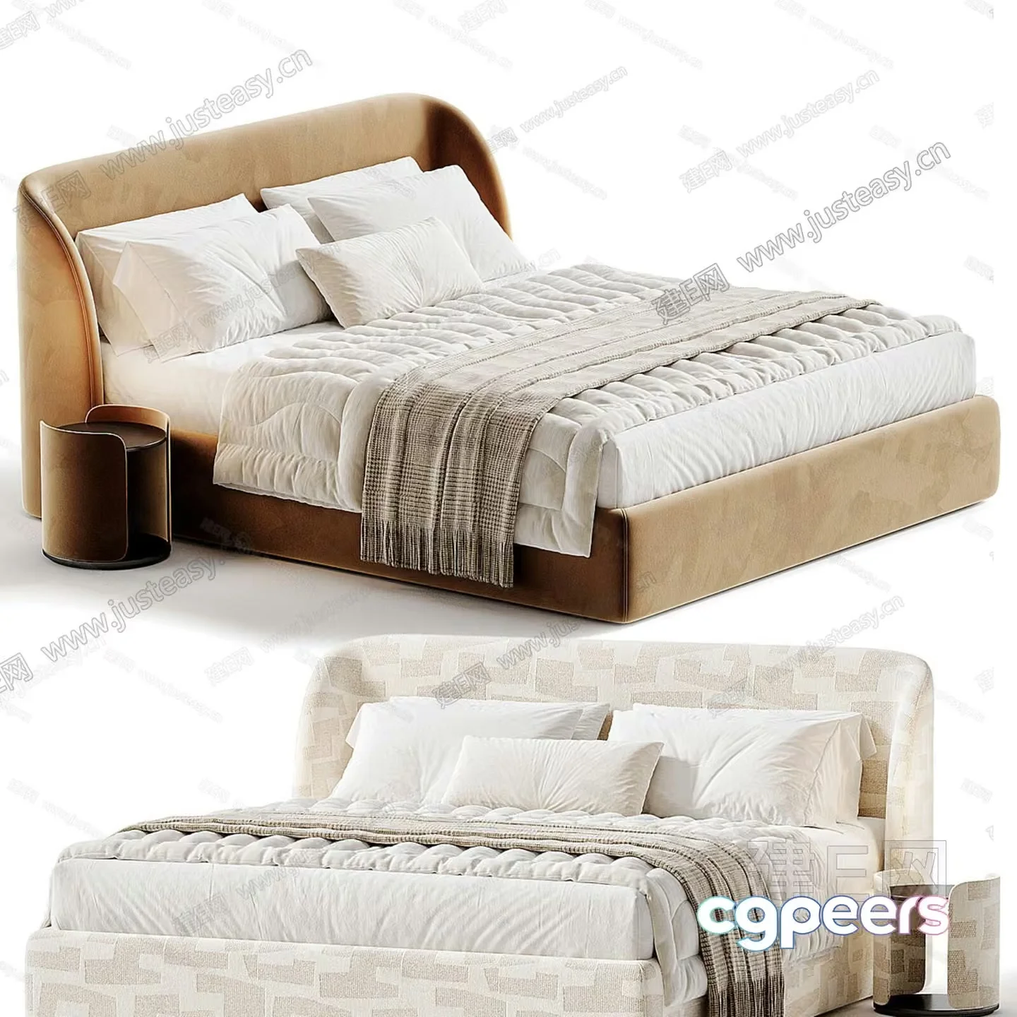 Cozy Bedroom With Beds 3D Model – 5547 – CORONA Render