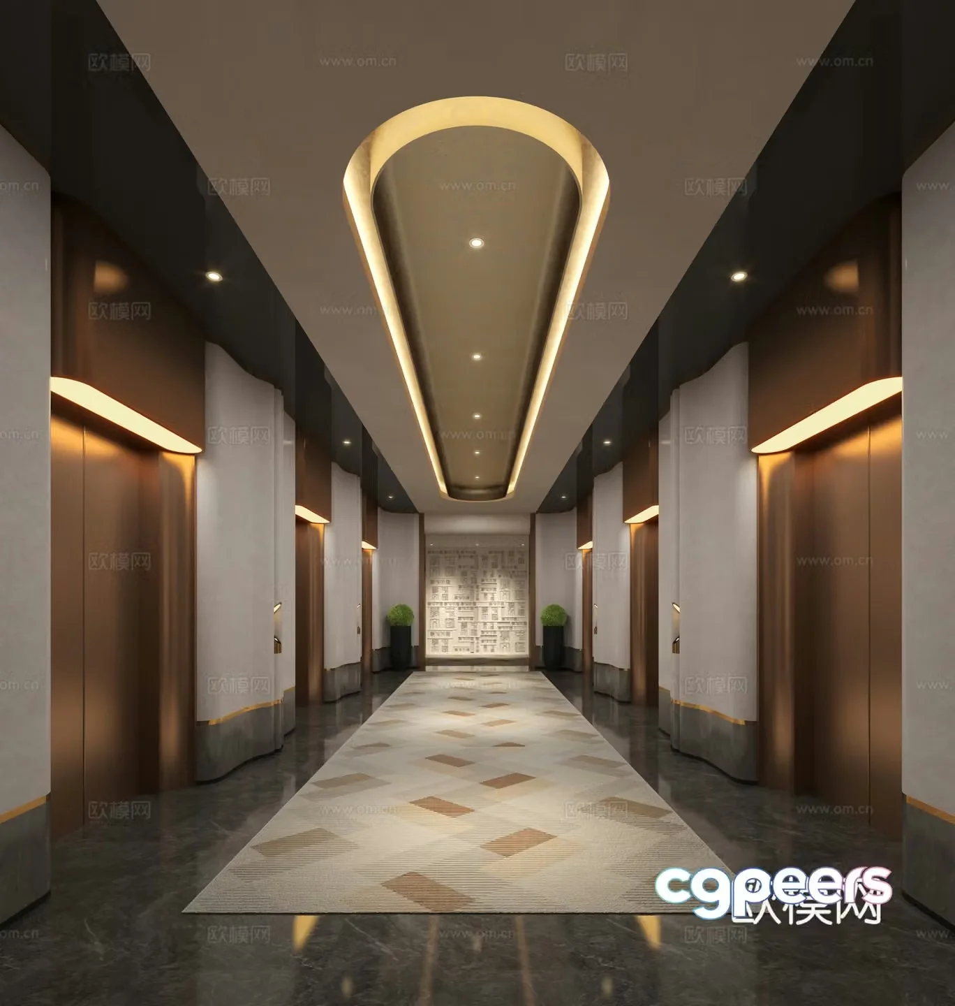 Modern hotel elevator hall club elevator hall elevator hall elevator hall aisle elevator elevator hall 3d model