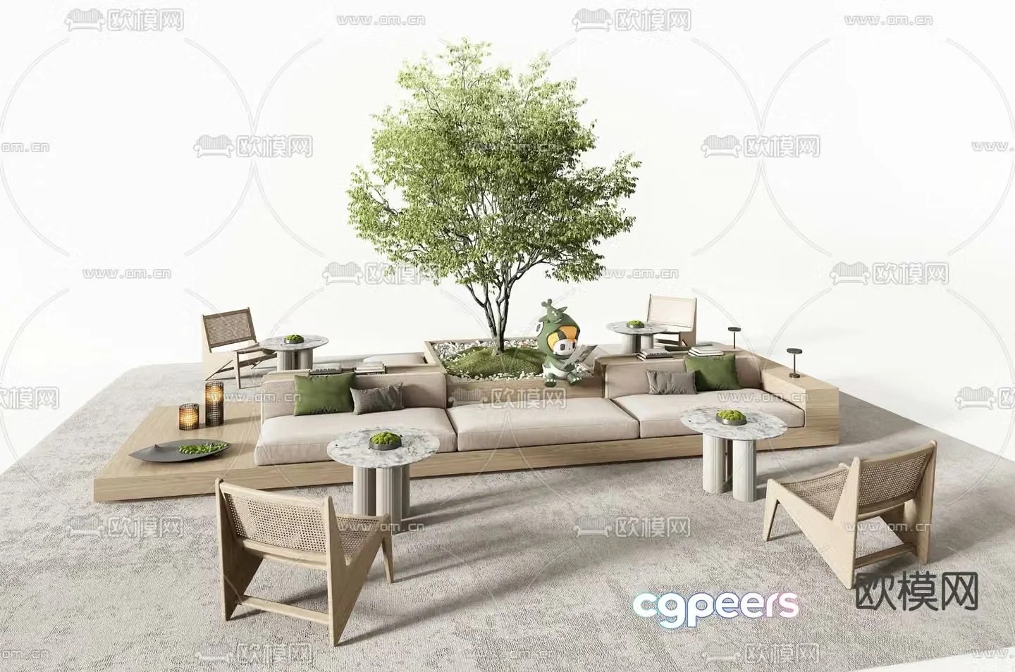 Lobby sofa office sofa booth sofa 3d model