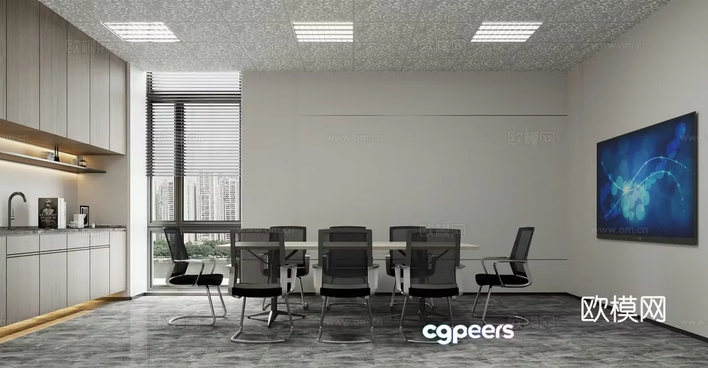 Modern minimalist conference room 3d model
