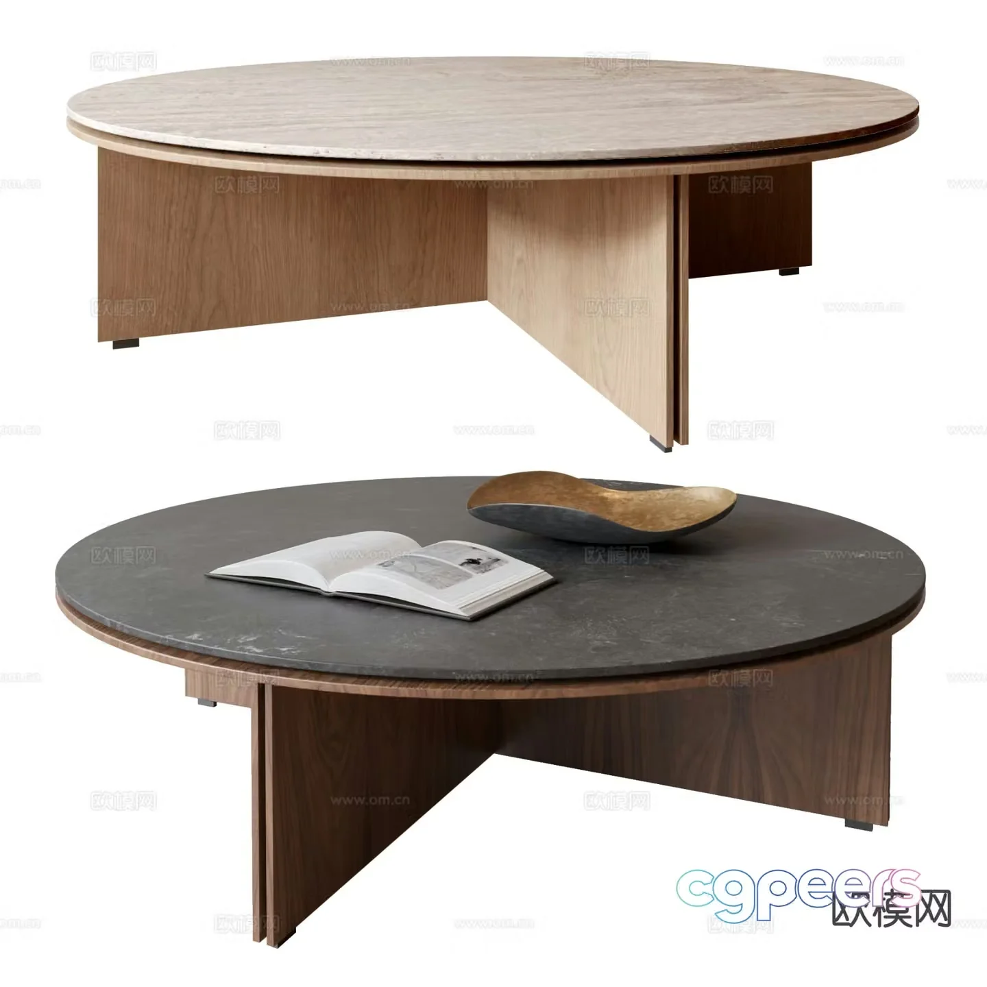 Kendo wabi-sabi coffee table round coffee table 3d model