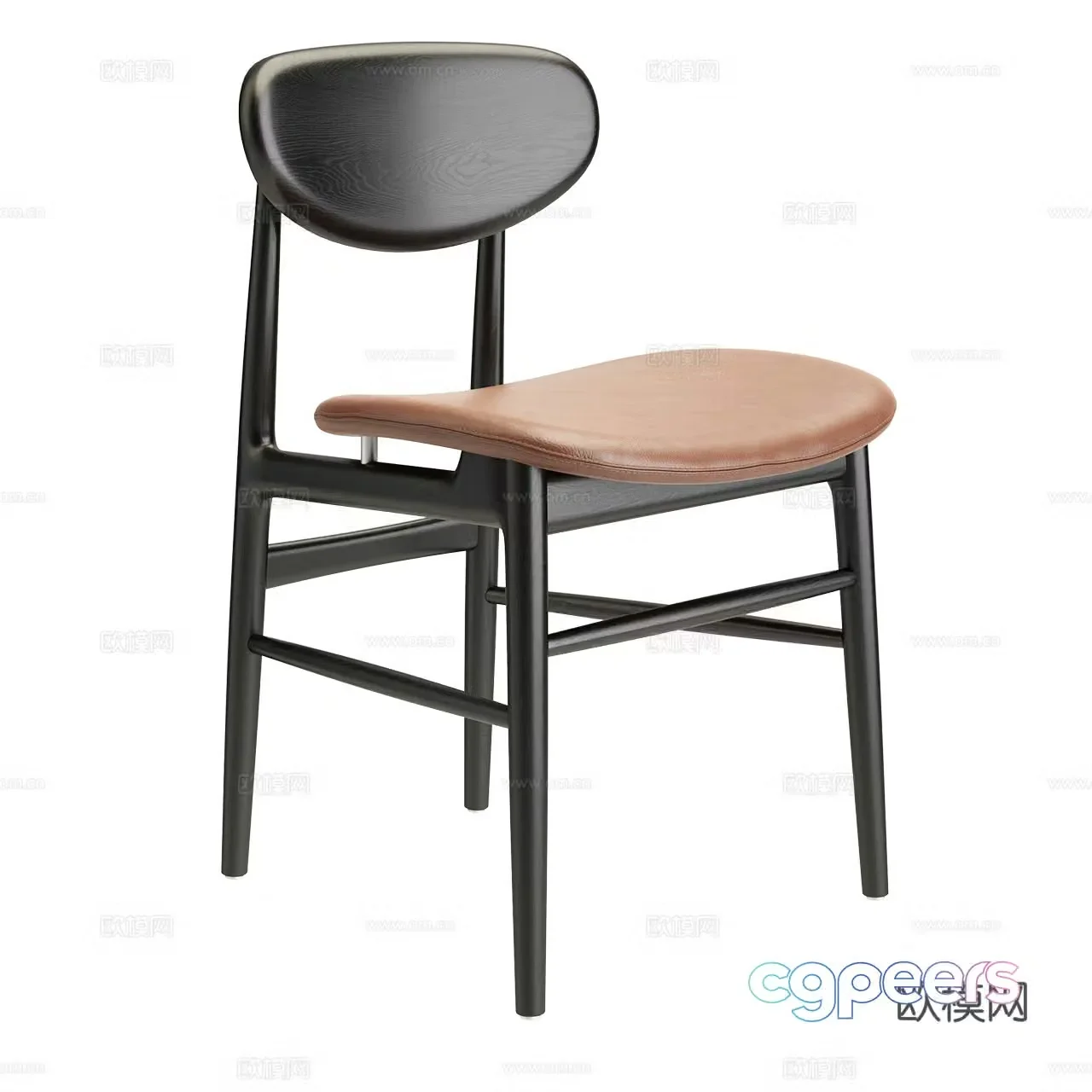 Lema Nordic single chair Minimalist dining chair Single chair Dining chair Leather chair Wooden chair 3d model