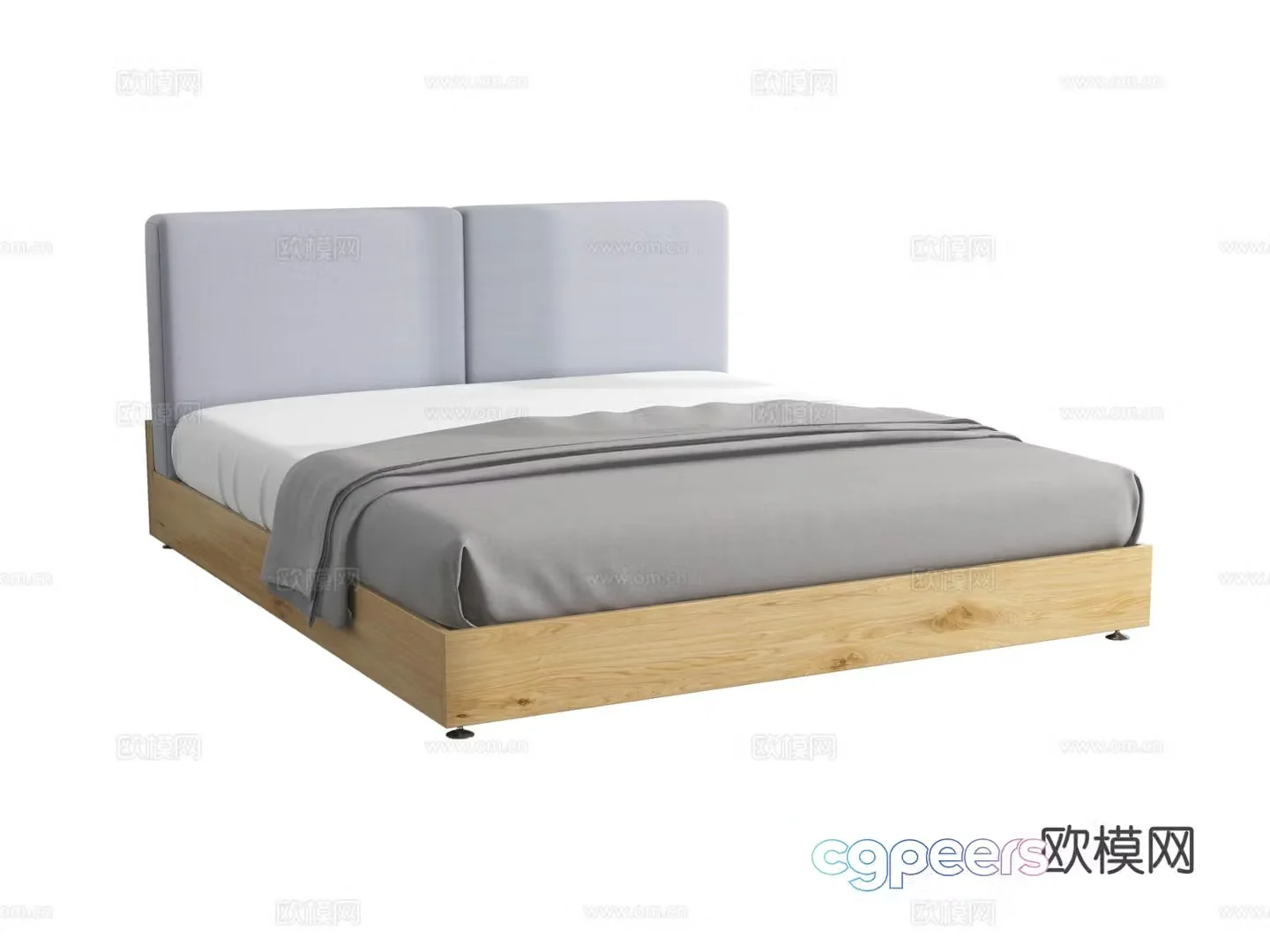 Modern double bed 3d model