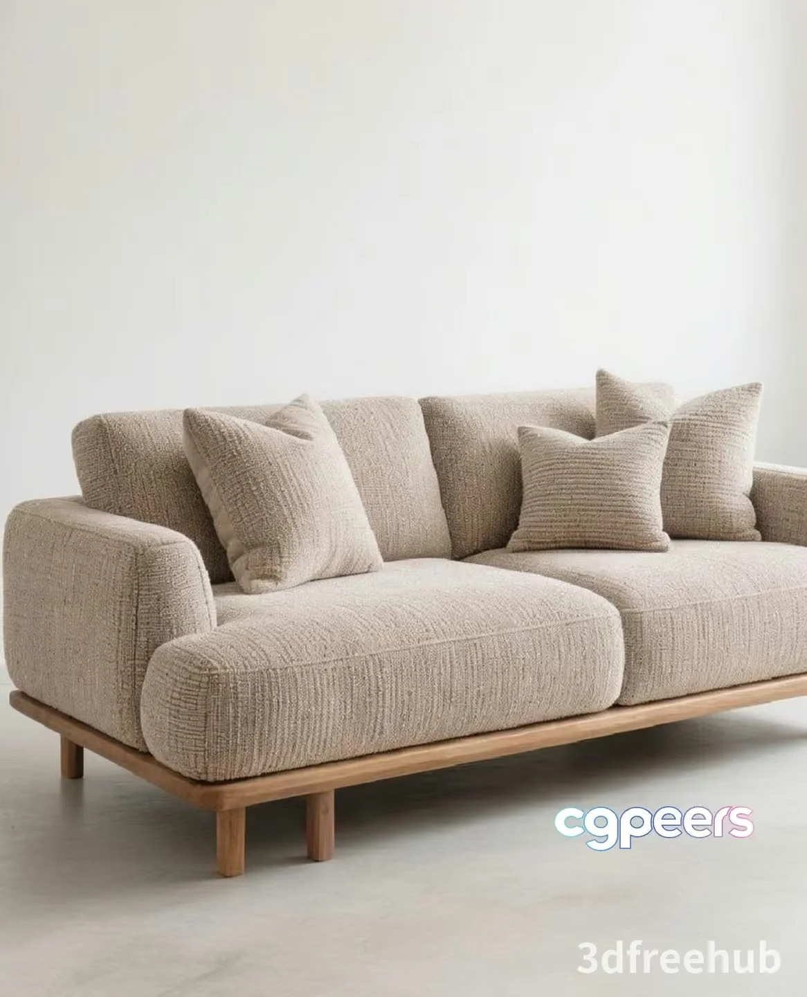 Modern Beige Sofa 3D Model – 19983 – VRAY Render