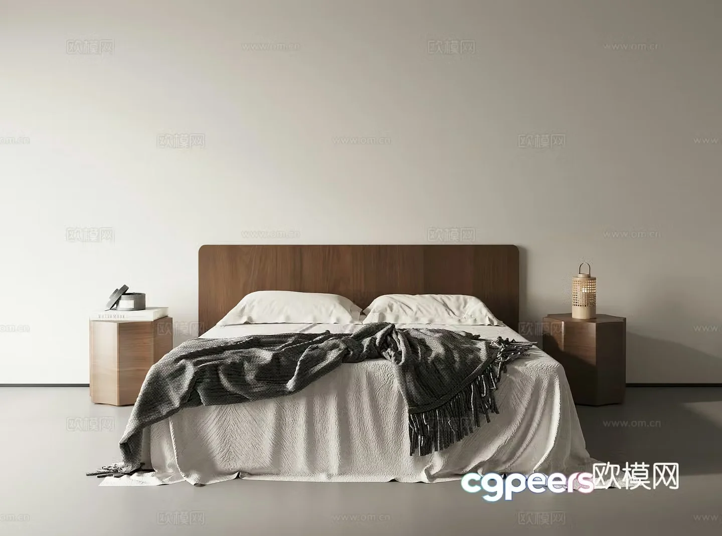 Middle-aged double bed 3d model