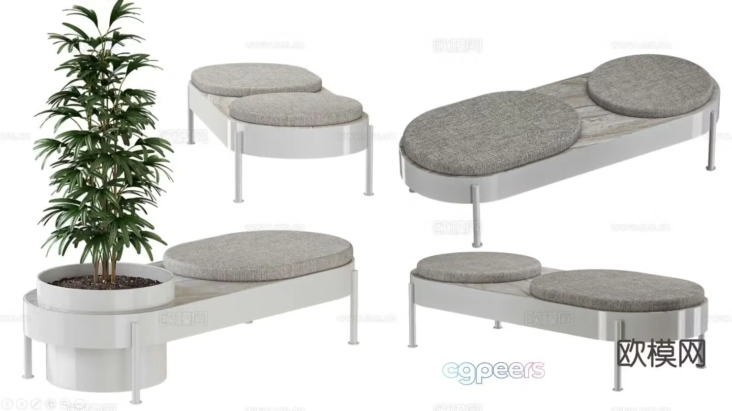 modern bench 3d model