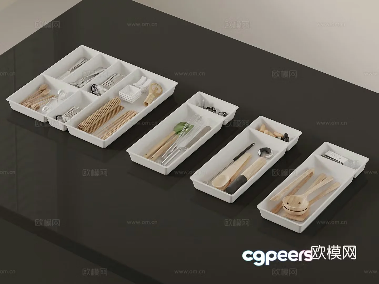 Modern tableware 3d model
