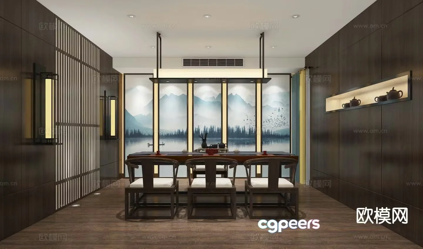 New Chinese tea room 3d model