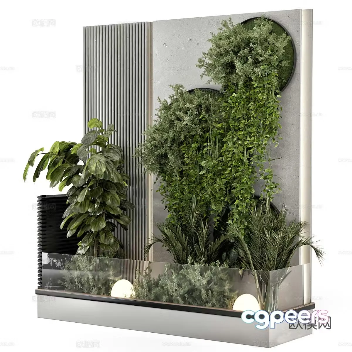 Flower box green plants potted green plants green plants background wall green plants landscape green plants wall plant wall 3d model