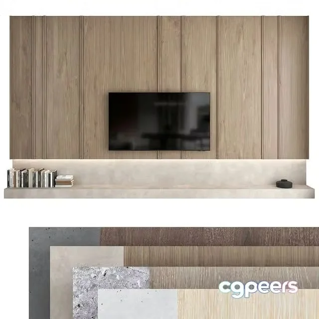 3ds Max Free – TV wall set 08