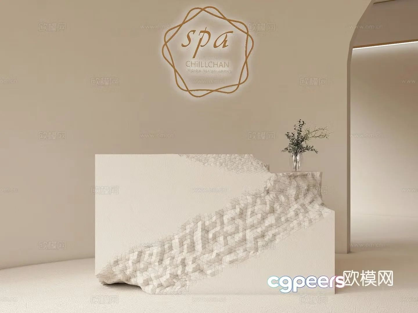 Special-shaped damaged front desk Zhaiji reception desk Special-shaped reception desk Damaged reception desk Damaged reception desk 3D model
