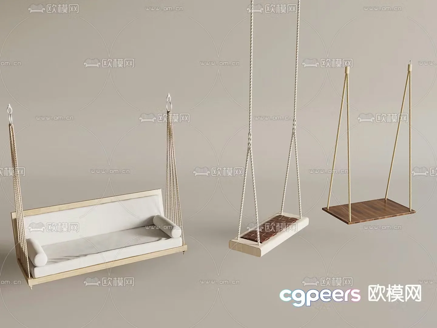 Swing chair hanging basket double swing 3d model