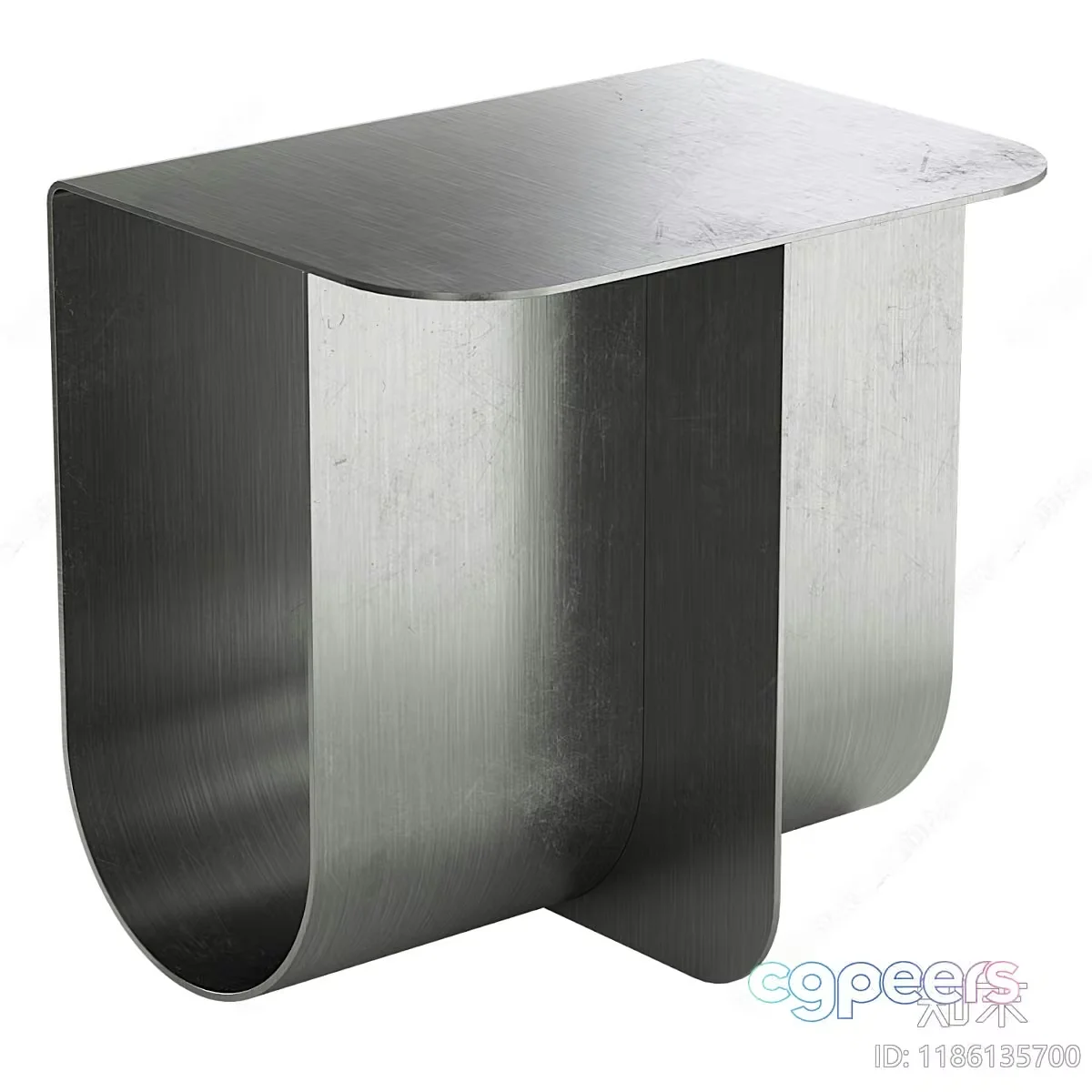 A Metal Object With A Curved Design 3D Model – 742 – VRAY Render