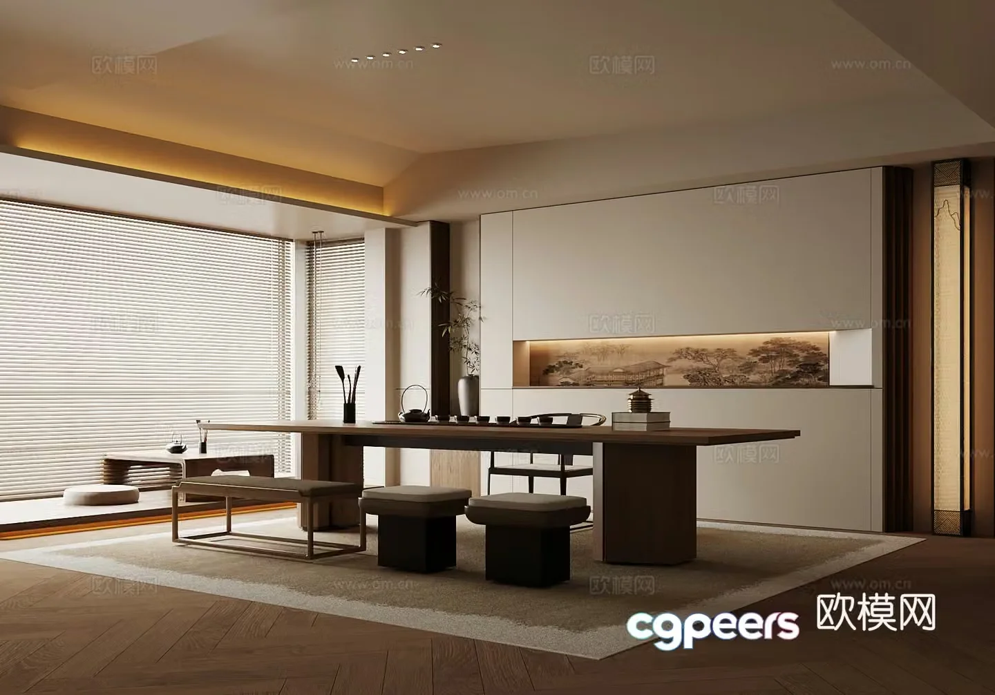 New Chinese tea room 3D model