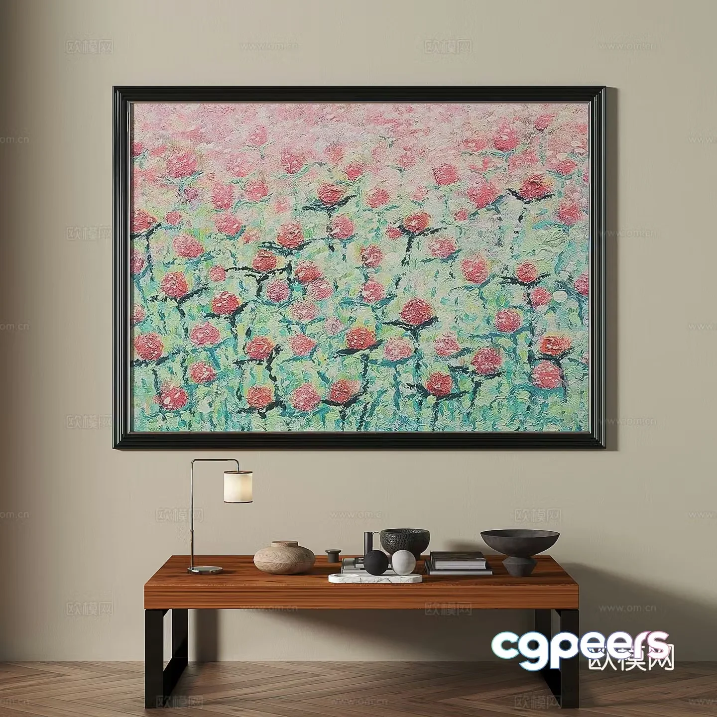 Middle ages retro decorative painting 3d model