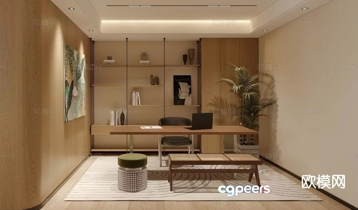 Modern villa study 3d model
