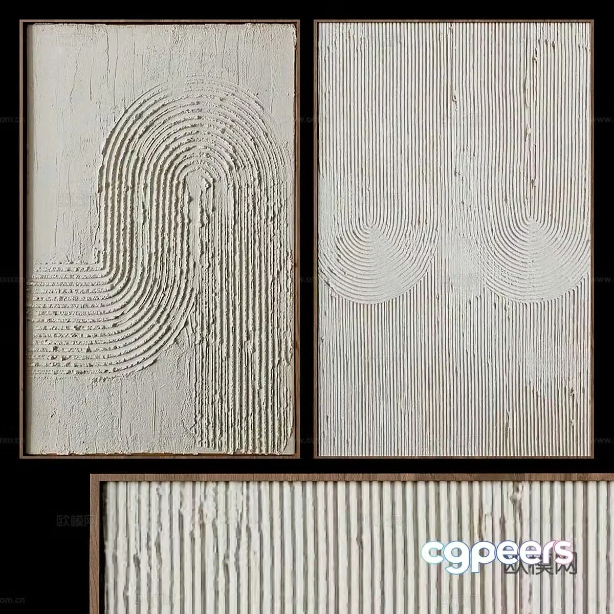 New Chinese style Wasabi decorative hanging painting 3D model
