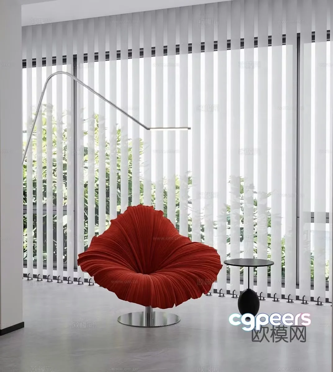 Petal chair lotus leaf chair stainless steel chair leisure chair 3d model