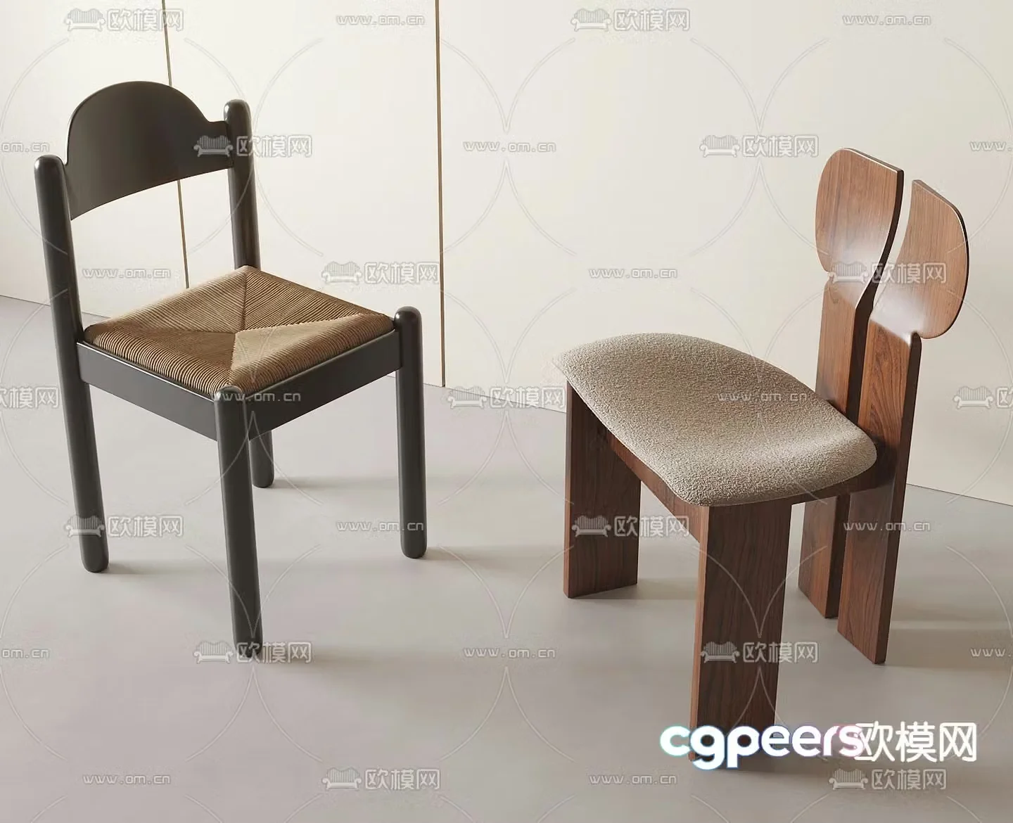 Medieval style dining chair single chair leisure chair 3d model