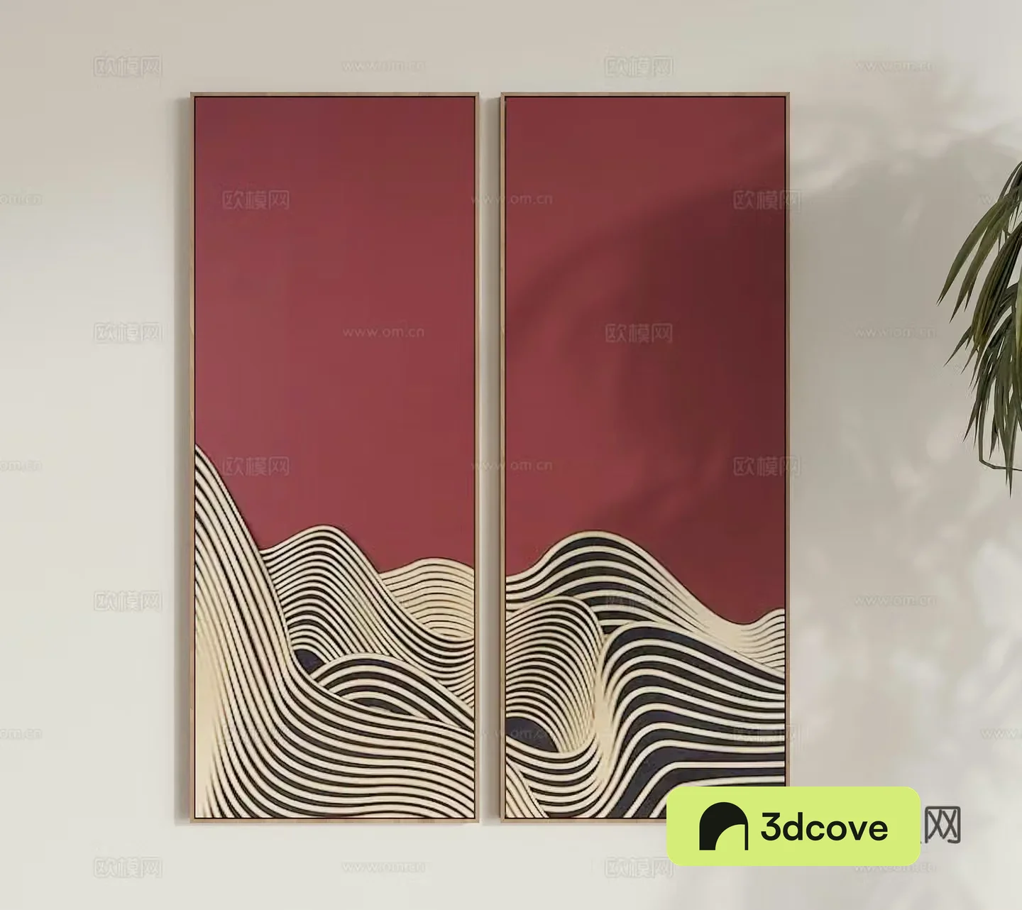 New Chinese style 3D model of Zen hanging painting