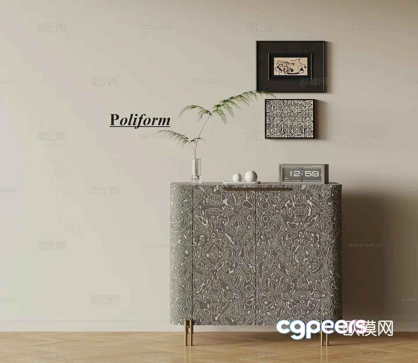 Porch cabinet Modern Italian porch cabinet 3D model