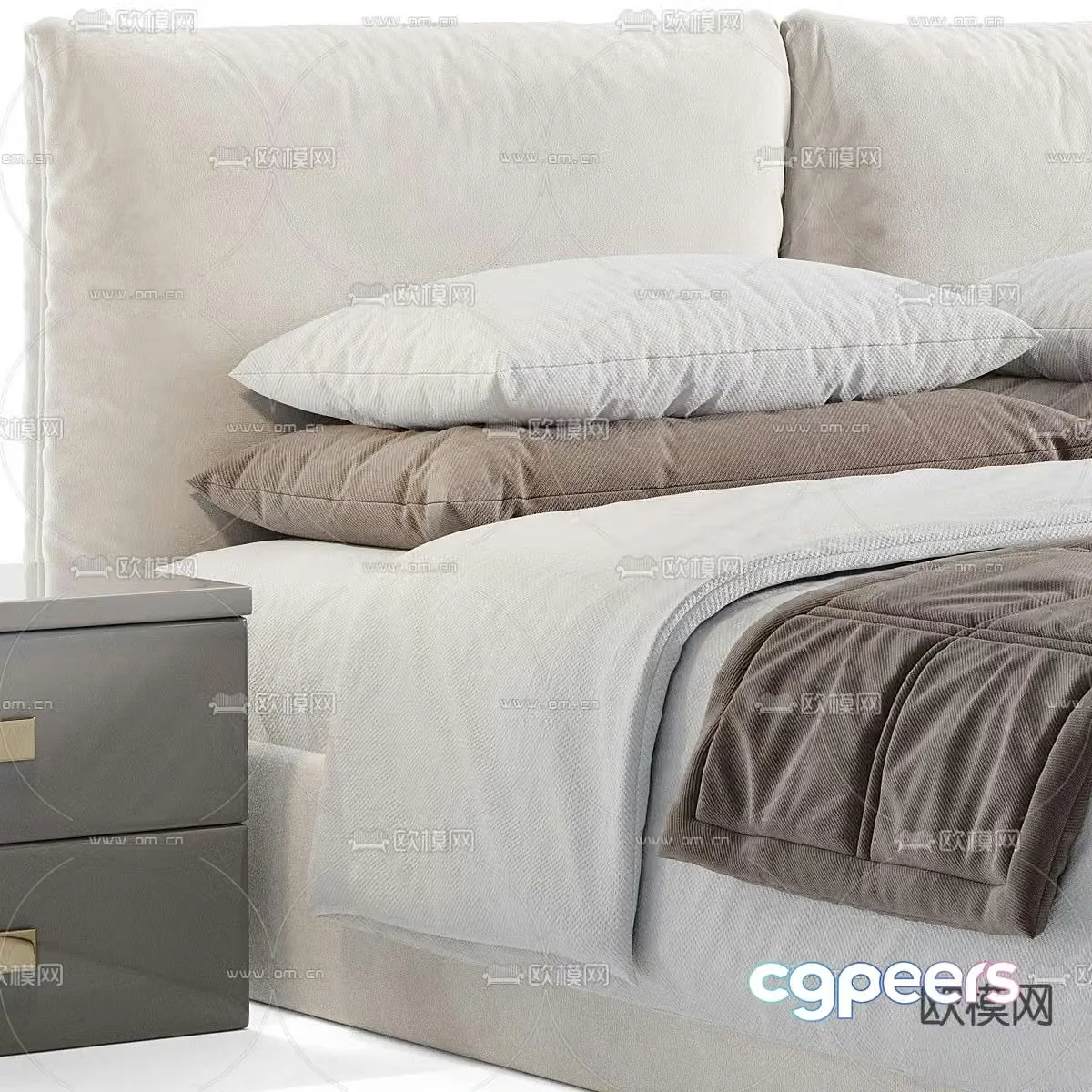 Poliform double bed 3d model