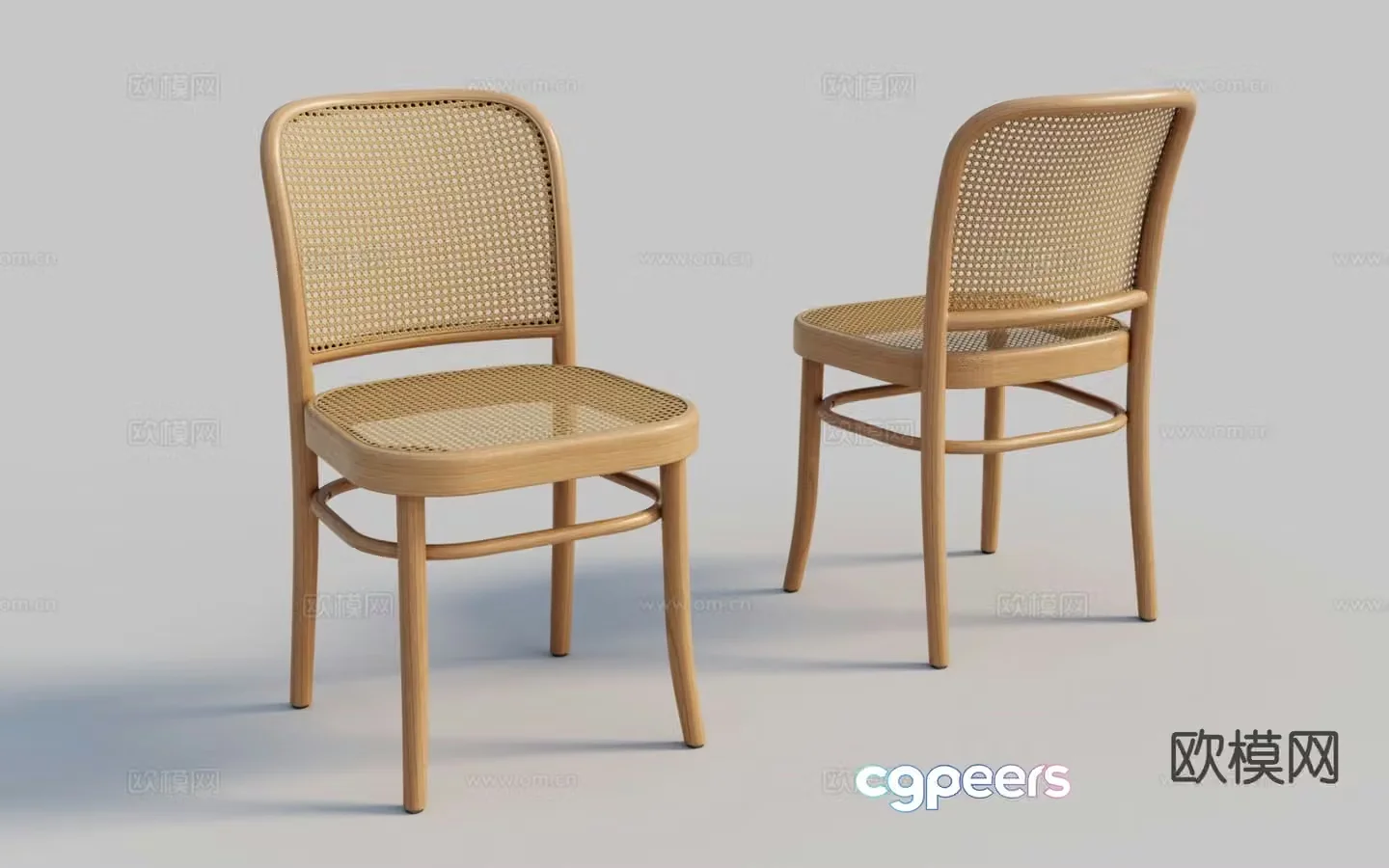 Rattan chair single chair dining chair leisure chair 3d model