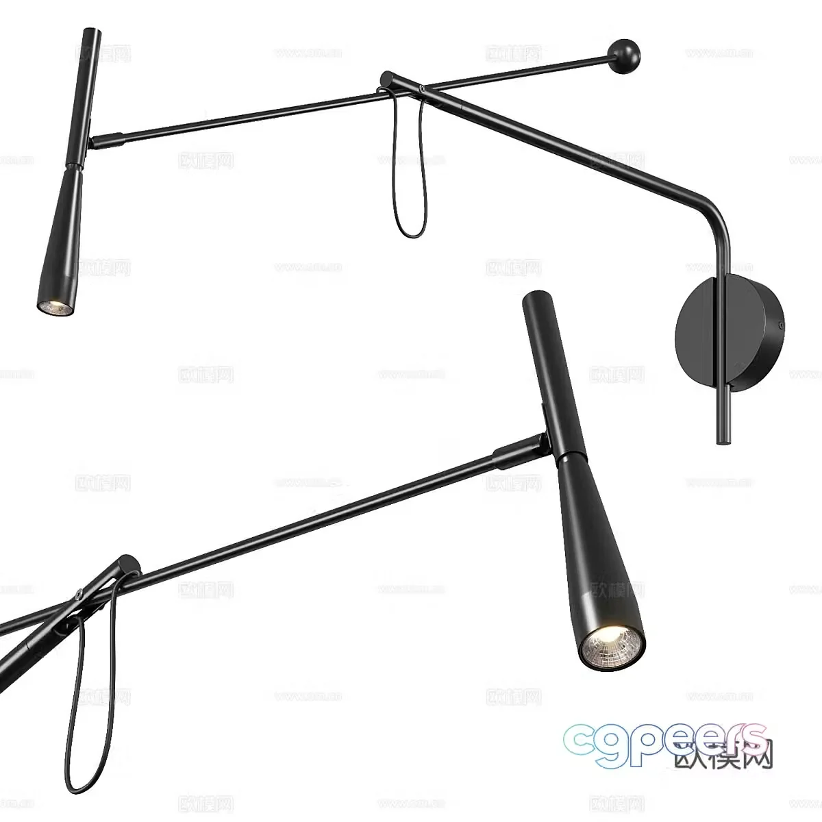 Modern Italian minimalist ODEON wall light 3d model