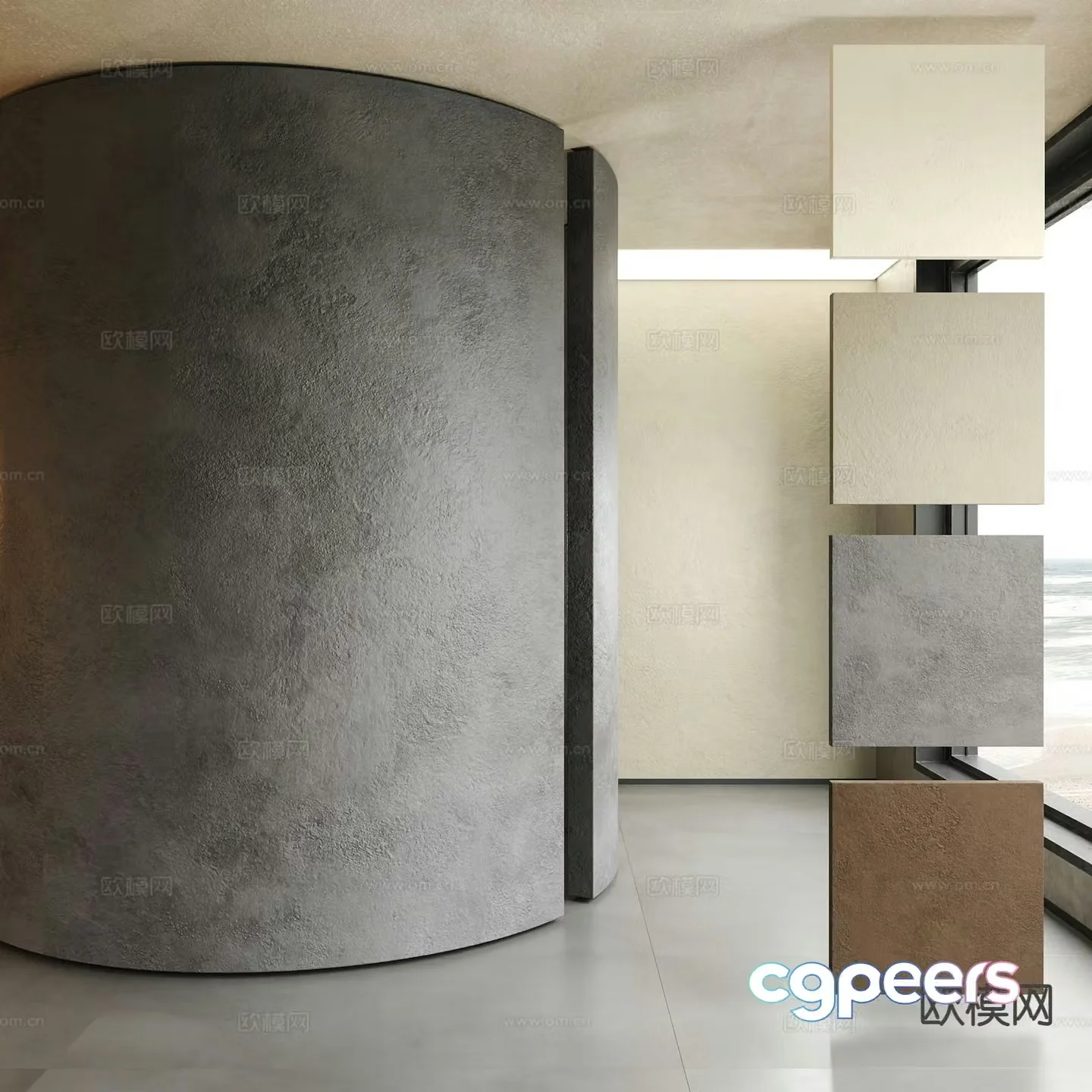 Microcement coating Gypsum texture paint Art paint 3d model